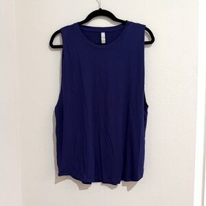 Athleta Blue Sleeveless Muscle Tee Relaxed Fit